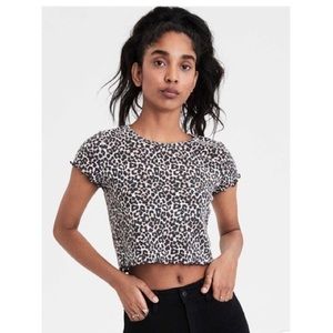 American Eagle Leopard Crop Top
